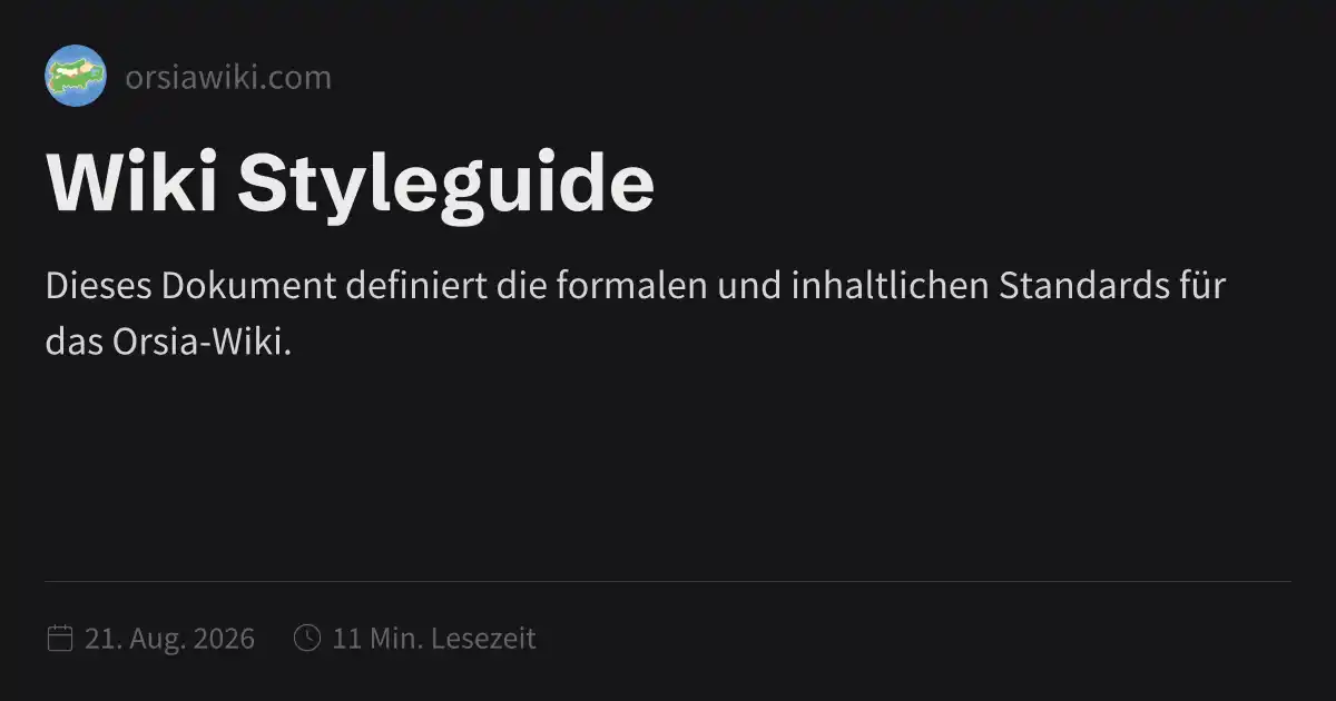 Wiki Styleguide