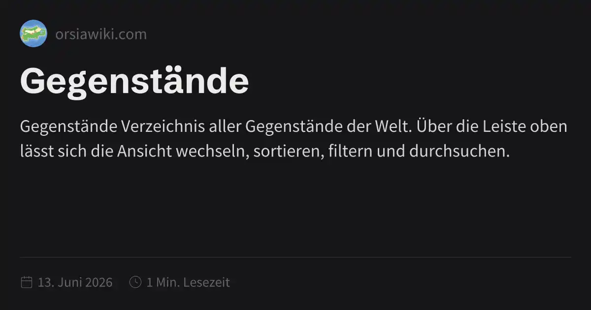 Gegenstände