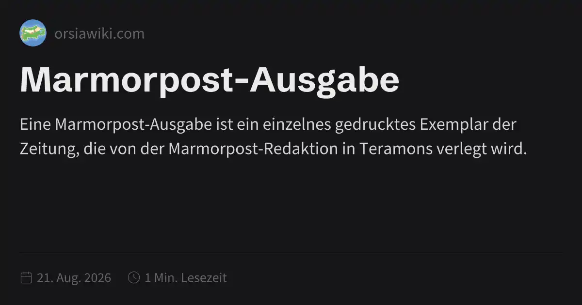 Marmorpost-Ausgabe