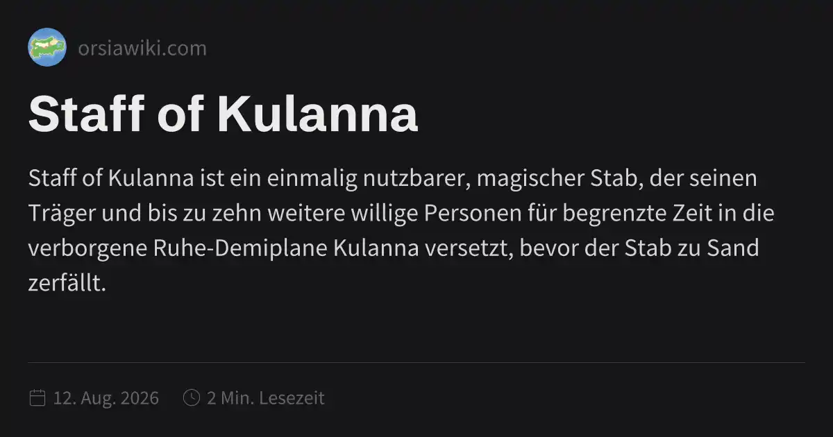 Staff of Kulanna