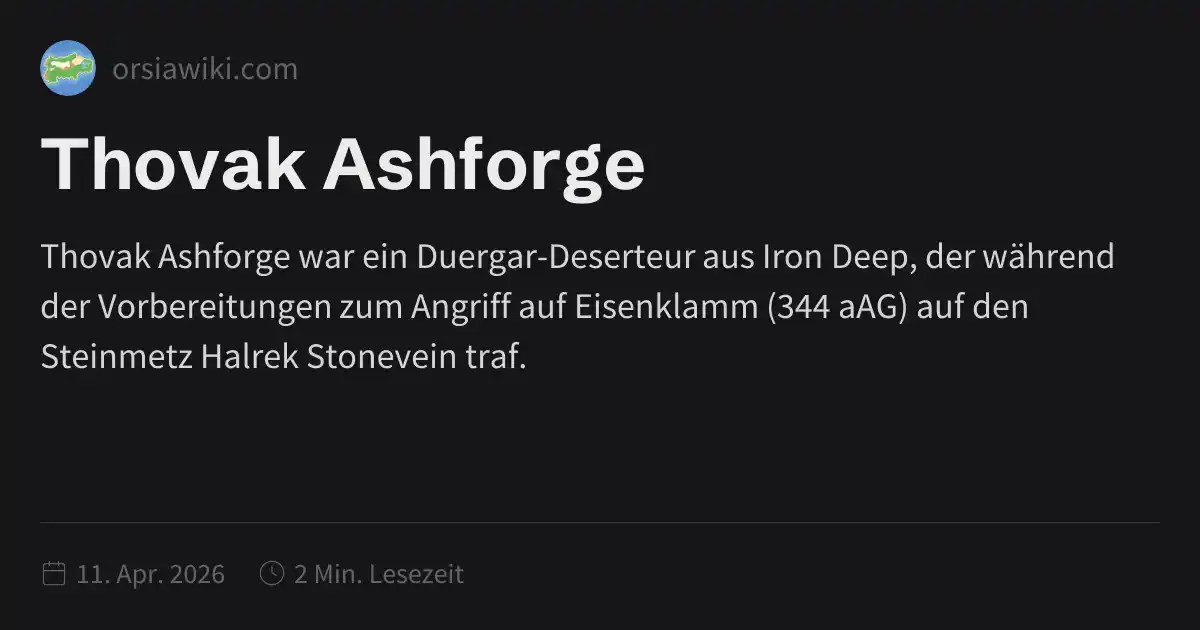 Thovak Ashforge