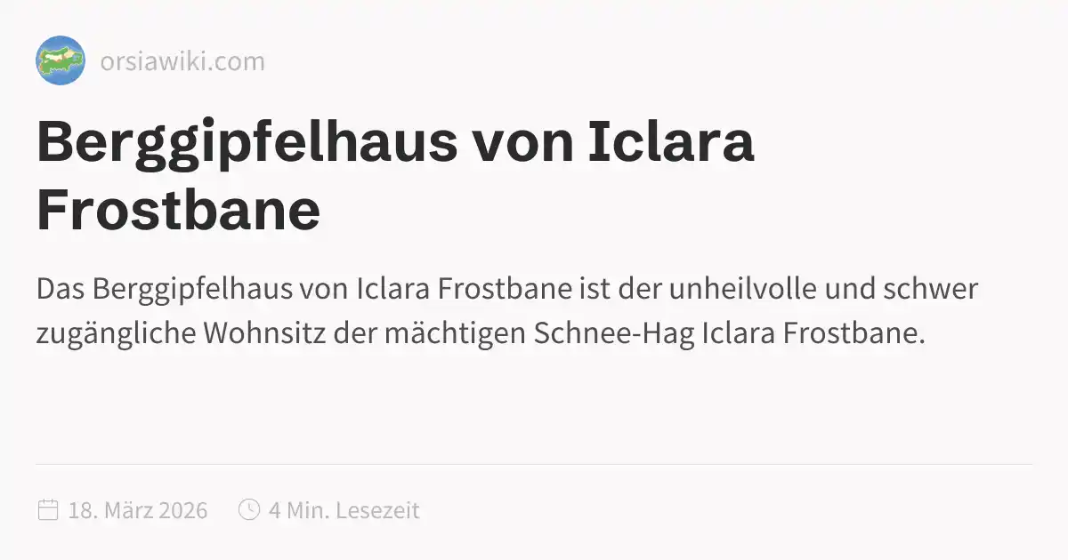 Berggipfelhaus von Iclara Frostbane